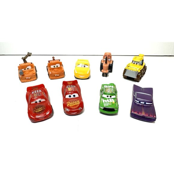 Disney Pixar Cars-Plastic Vehicles Cars Mater Lightning McQueen Sally Chick Lot - Picture 1 of 10